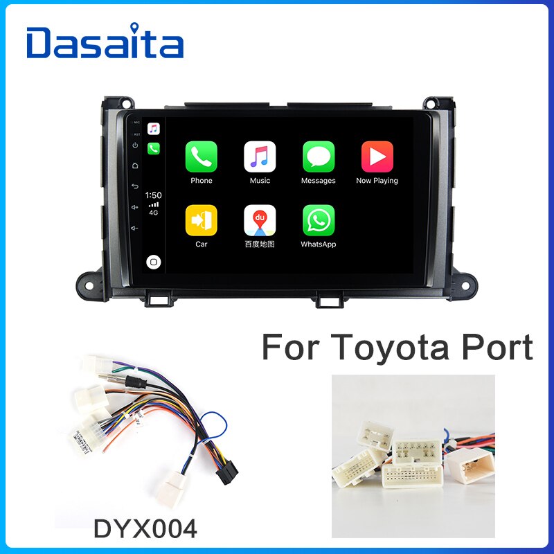Dasaita 9" Multi Touch Screen 1 din Car Radio Android 10.0 for Toyota Sienna XL30 2011 2012 2013 2014 Bluetooth Carplay