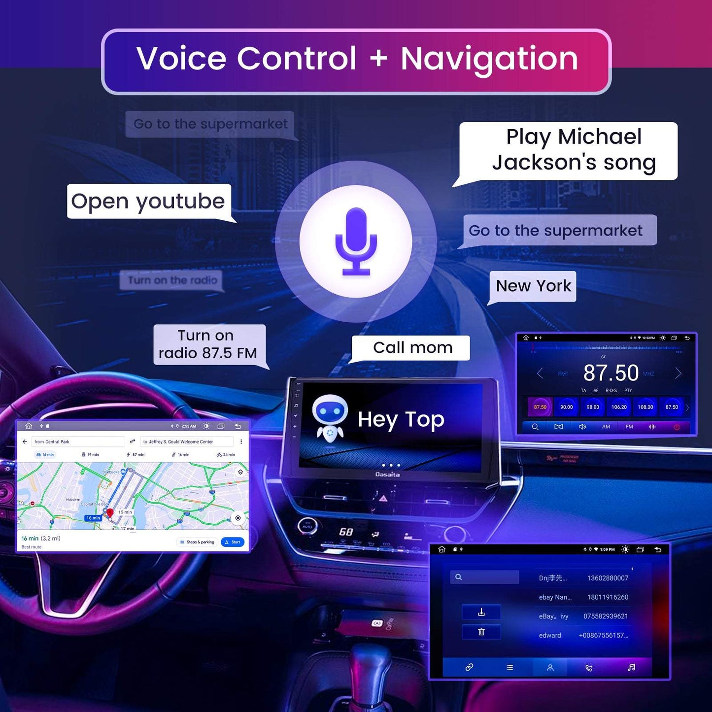 Roadanvi F10 for Toyota Camry 2007 2008 2009 2010 2011 Car Radio 9 inch IPS Screen Android Auto Apple Carplay AI Voice Control 5G Wifi 1280*720 Audio