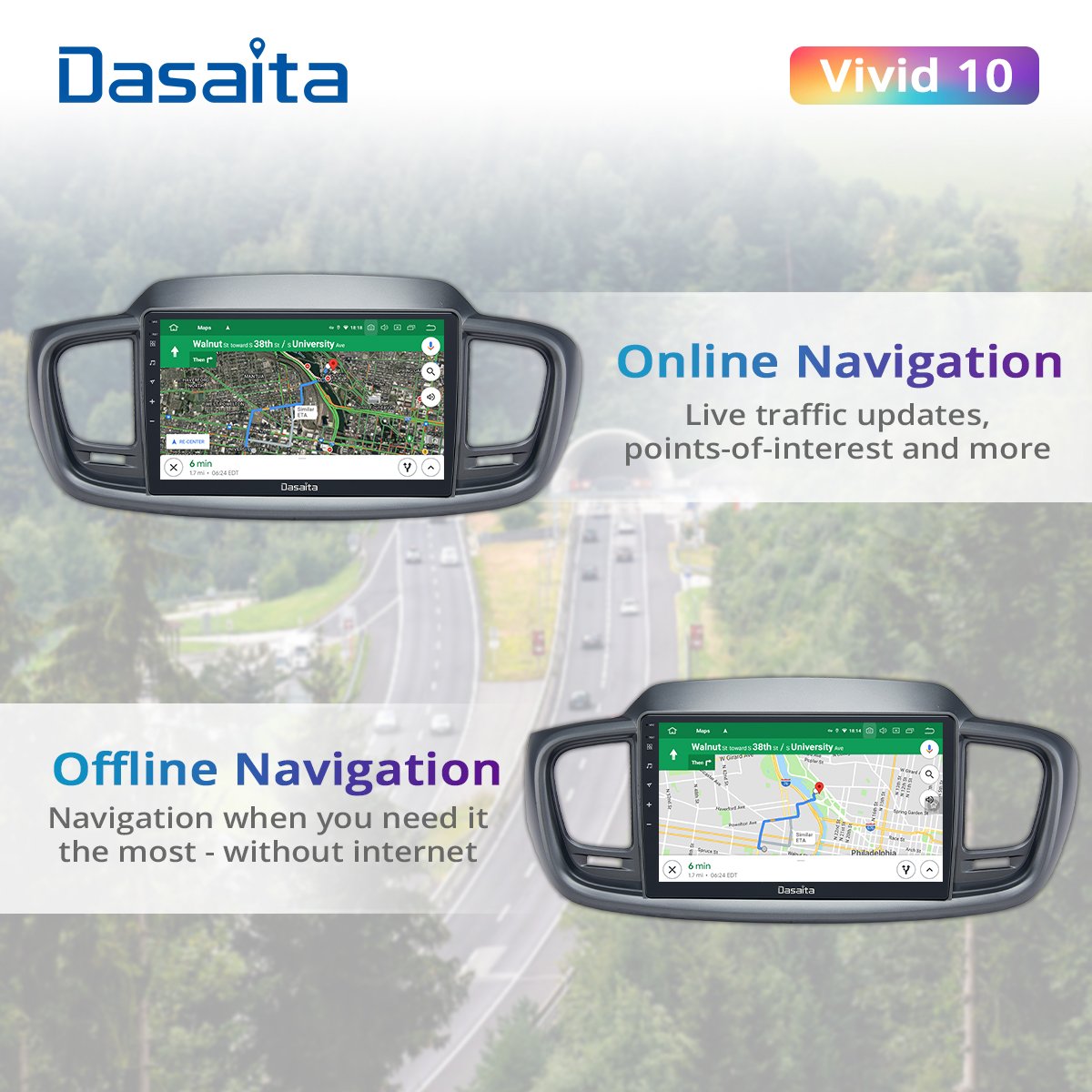 Dasaita Vivid for Kia Sorento 2014 2015 Car Radio 10.2" Android 10.0 Auto Stereo with GPS Carplay 1280*720 Touch 4GB+64GB 1 Din