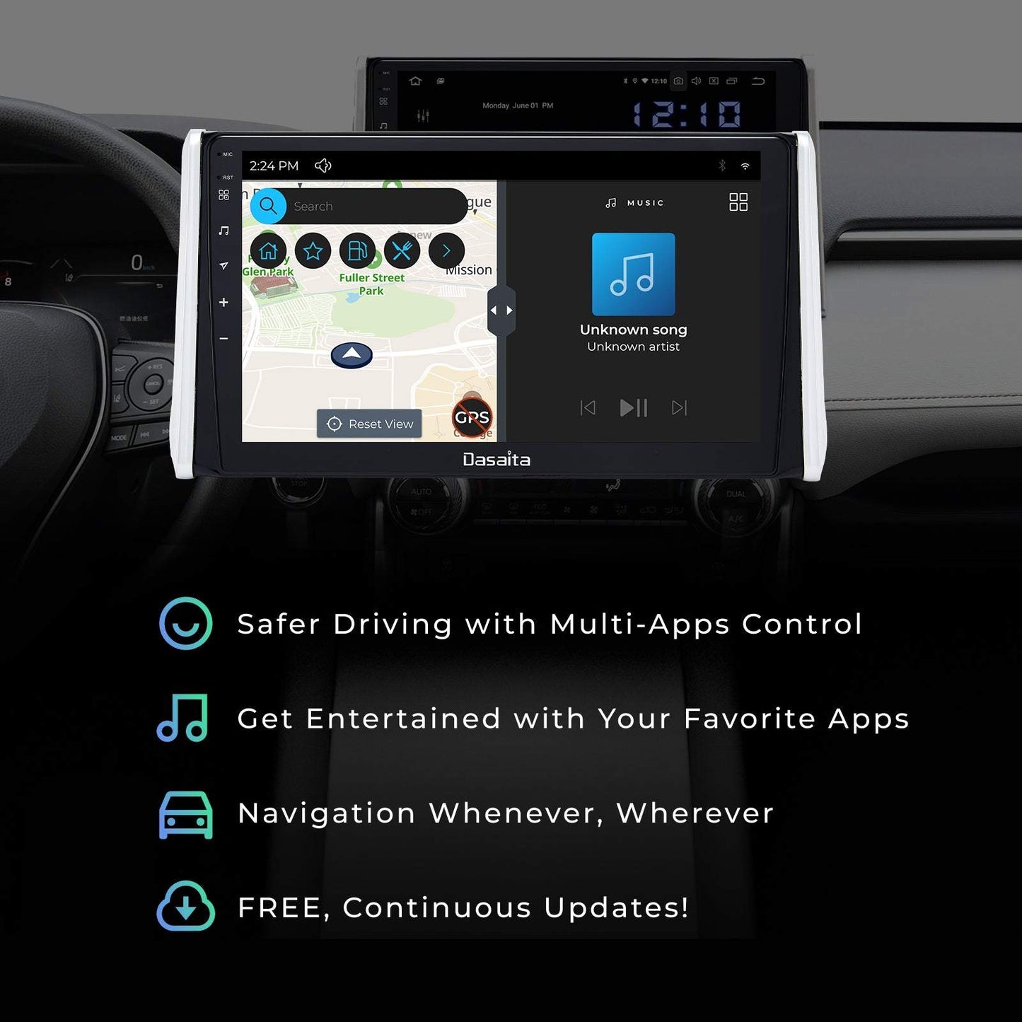 Dasaita Scout10 Toyota RAV4 2019 2020 2021 Car Stereo 10.2 Inch Carplay Android Auto PX6 4G+64G Android10 1280*720 DSP AHD Radio
