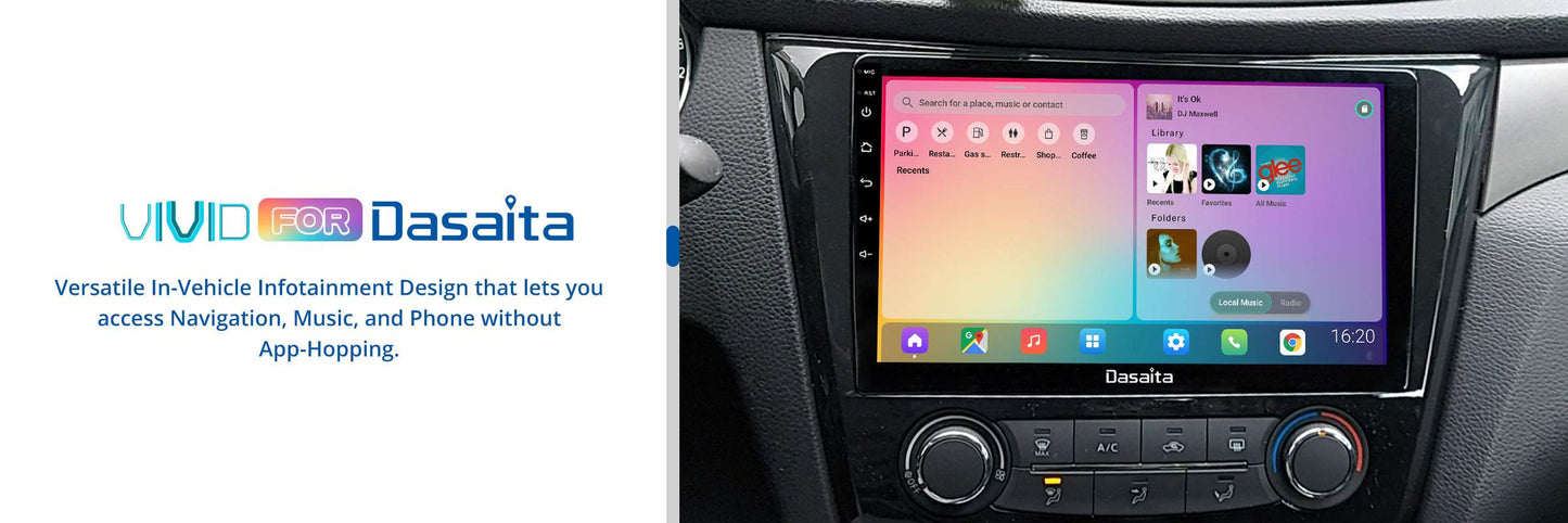 Dasaita Vivid11 Nissan Qashqai 2014 2015 2016 2017 2018 Car Stereo 10.2 Inch Carplay Android Auto PX6 4G+64G Android11 1280*720 DSP AHD Radio