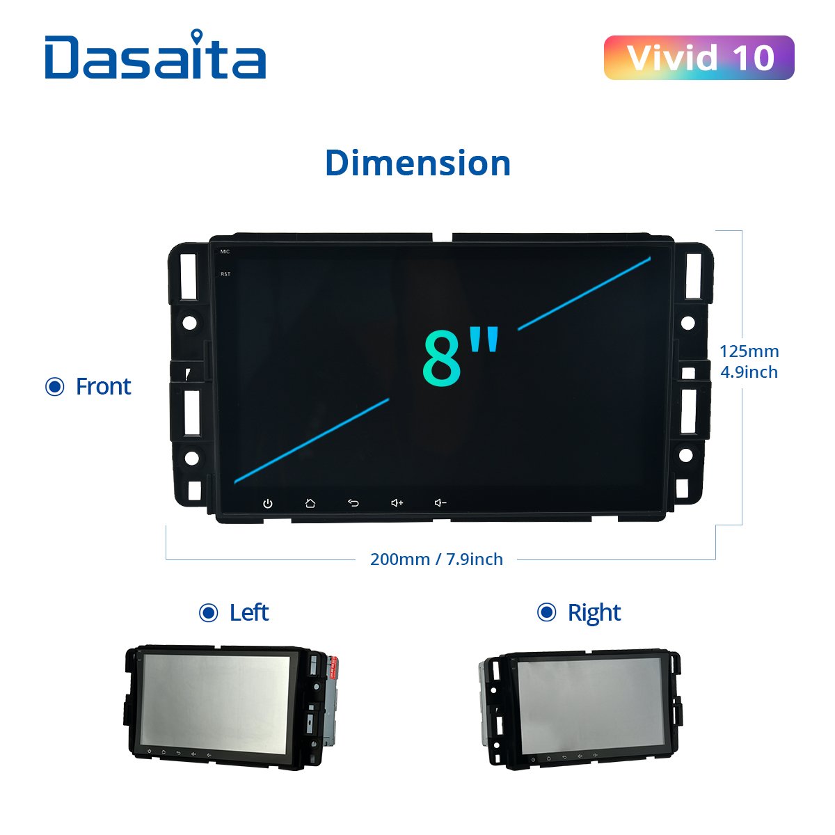 8" Android 10 Multimedia Player Stereo Car Radio For GMC Sierra Yukon Denali Acadia Savana Chevrolet Express Traverse Equinox