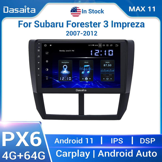 Dasaita MAX10 Subaru Forester 3 Impreza 2007 2008 2009 2010 2011 2012 Car Stereo 9 Inch Carplay Android Auto PX6 4G+64G Android10 1280*720 DSP Radio
