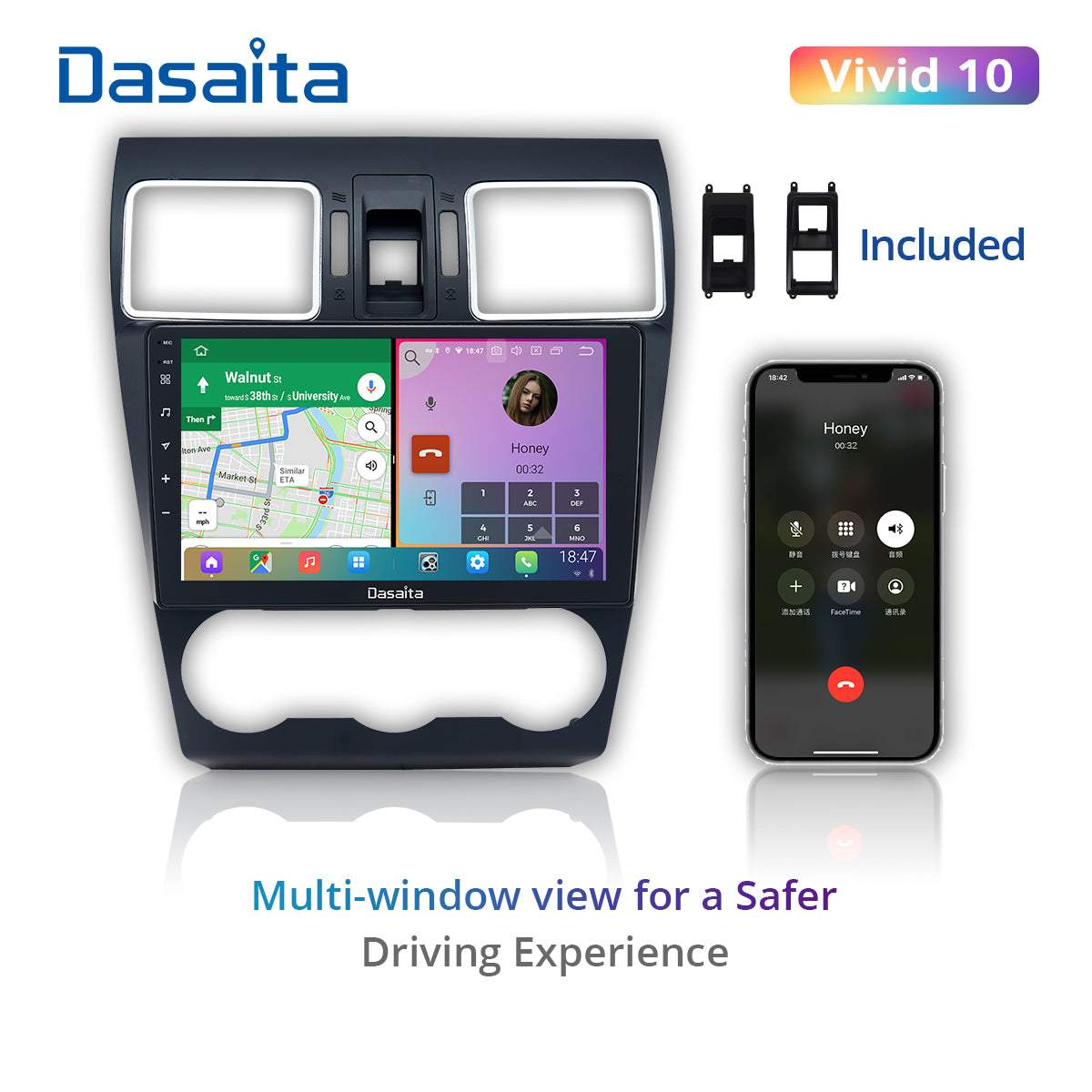 Dasaita Vivid11 Subaru Forester 4 WRX 2016 2017 2018 Car Stereo 9Inch Carplay Android Auto PX6 4G+64G Android11 1280*720 DSP AHD Radio