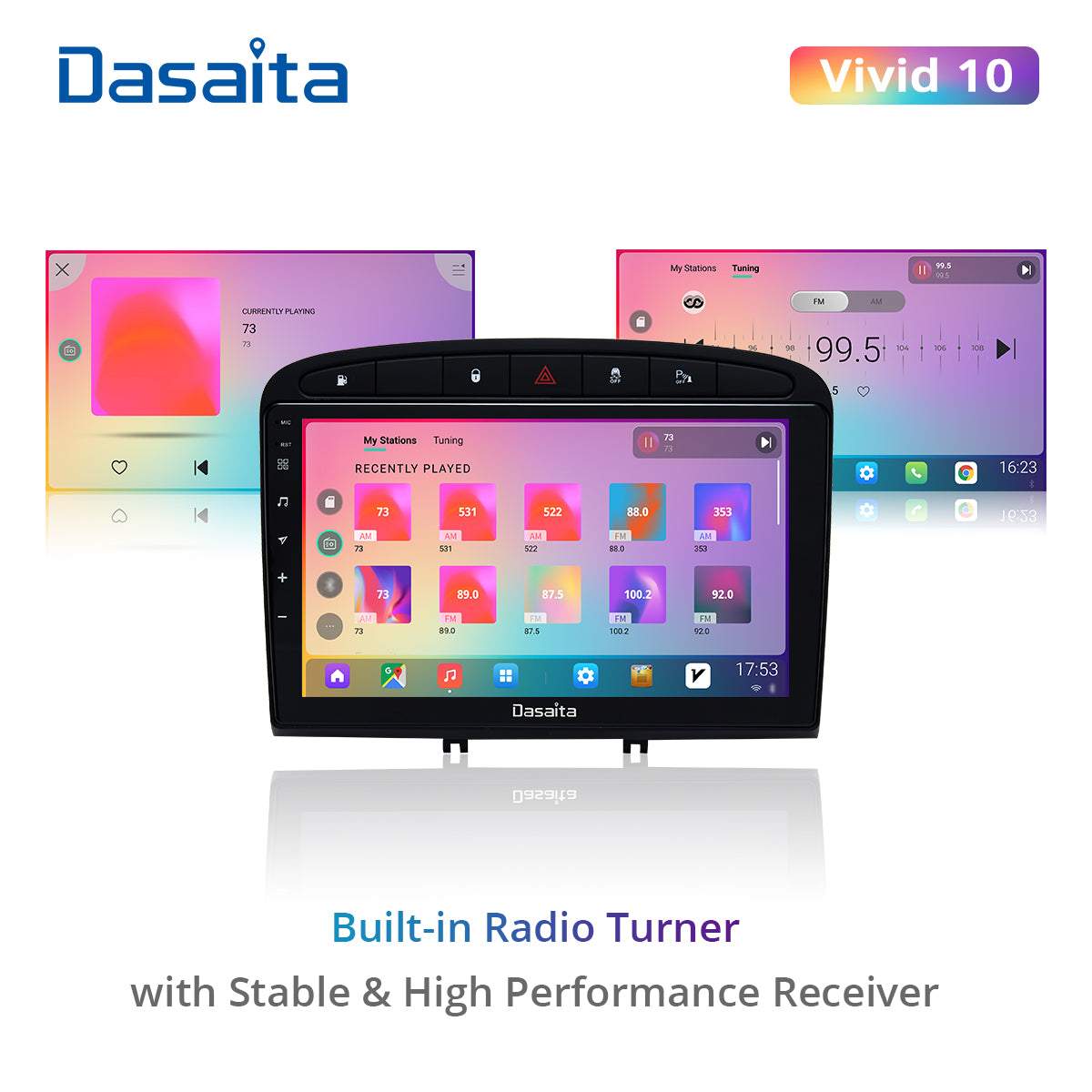 Dasaita Vivid10 For Peugeot 408 308 308SW 2012 2013 2014 2015 2016 2017 2018 2019 2020 Car Stereo Apple Carplay Android Auto IPS 9" 4G+64G Radio