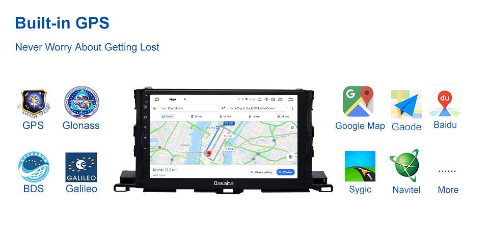Dasaita MAX10 Toyota Highlander 2015 2016 2017 2018 Car Stereo 10.2 Inch Carplay Android Auto PX6 4G+64G Android10 1280*720 DSP AHD Radio