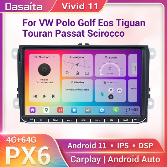 Dasaita Vivid11 9 inch for VW Polo Golf Tiguan Universal Car Stereo IPS 4G RAM 64G ROM Amplifier Apple Carplay Spotify