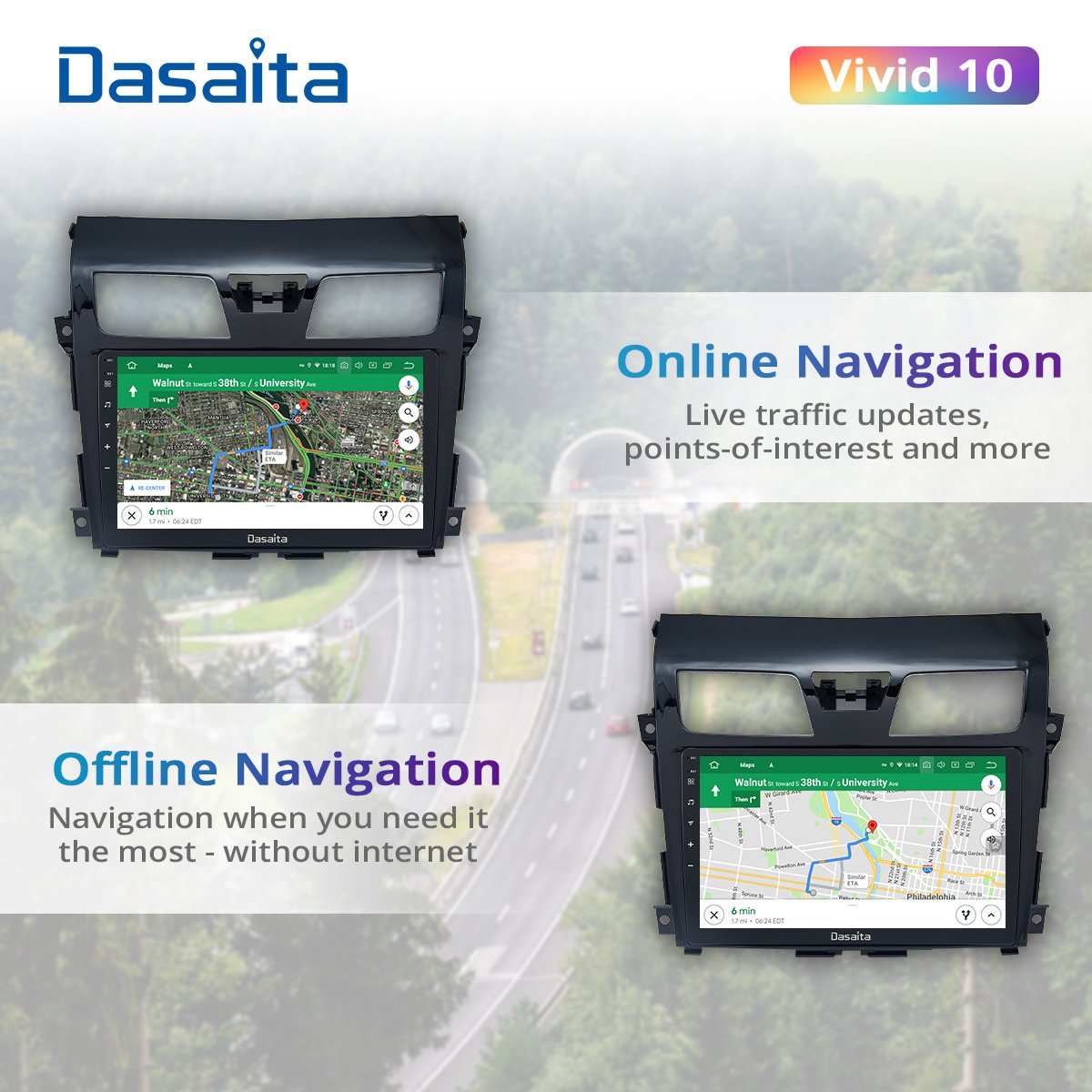 Dasaita Vivid for Nissan Teana Altima Radio 2013 2014 2015 Car Radio Android Auto Carplay Multimedia Video 10.2" Touch Screen
