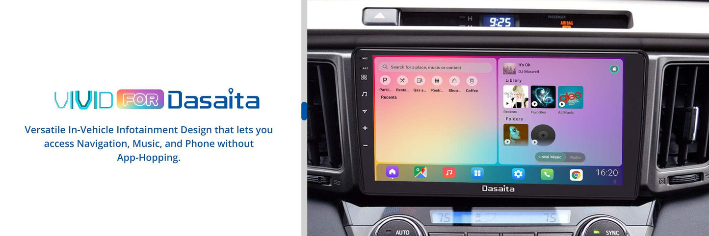 Dasaita Vivid11 Toyota RAV4 2012 2013 2014 2015 2016 2017 Car Stereo 9 Inch Carplay Android Auto PX6 4G+64G Android11 1280*720 DSP AHD Radio
