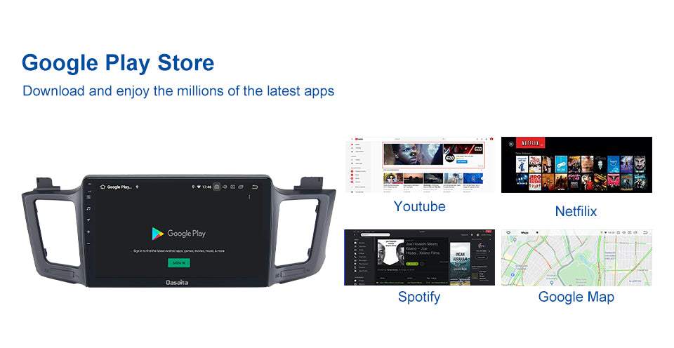 Dasaita MAX11 Toyota RAV4 2012 2013 2014 2015 2016 2017 Car Stereo 10.2 Inch Carplay Android Auto PX6 4G+64G Android11 1280*720 DSP AHD Radio