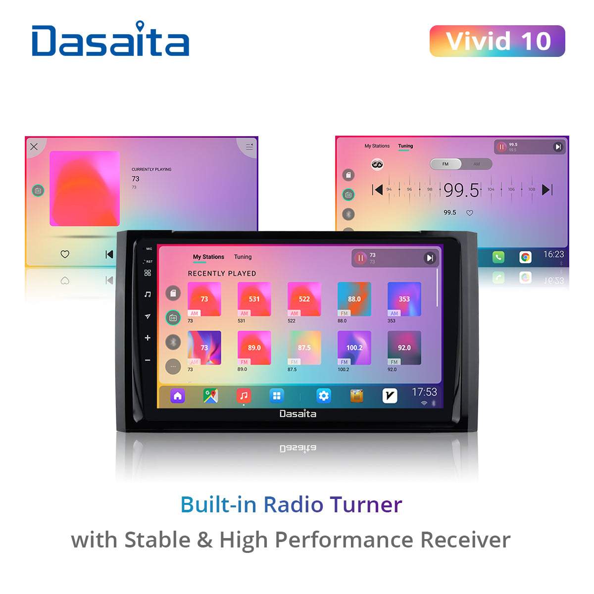 Dasaita Vivid11 Toyota Tundra 2014 2015 2016 2017 2018 Car Stereo 9 Inch Carplay Android Auto PX6 4G+64G Android11 1280*720 DSP AHD Radio