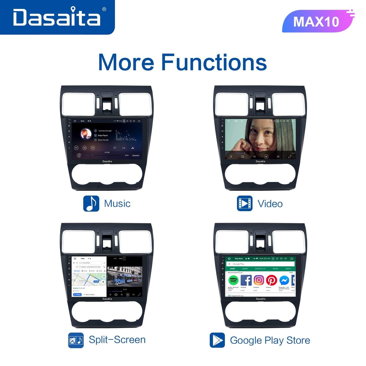 Dasaita MAX11 Subaru Forester 4 WRX 2016 2017 2018 Car Stereo 9 Inch Carplay Android Auto PX6 4G+64G Android11 1280*720 DSP AHD Radio
