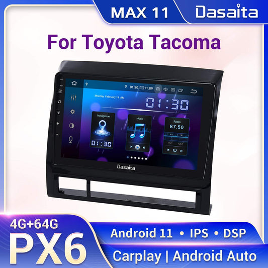 Dasaita MAX10/MAX11 Toyota Tacoma 2005 2006 2007 2008 2009 2010 2012 2013 Car Stereo 9 Inch Carplay Android Auto PX6 4G+64G Android10/Android11 1280*720 DSP AHD Radio