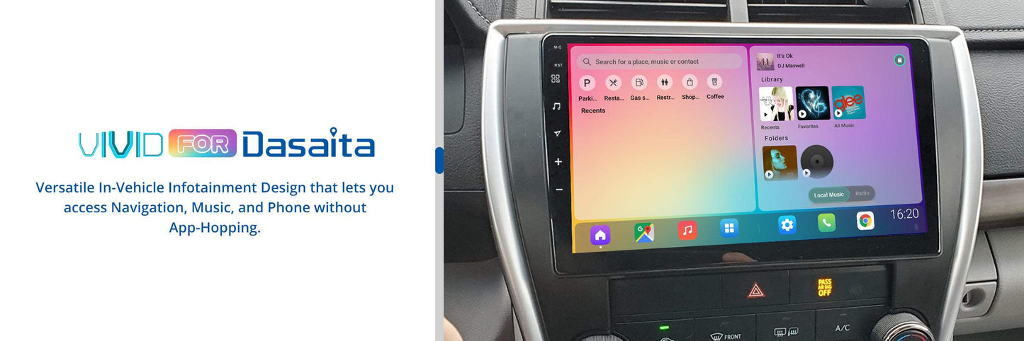 Dasaita Vivid11 Toyota Camry 2015 2016 2017 Car Stereo 10.2 Inch Carplay Android Auto PX6 4G+64G Android11 1280*720 DSP AHD Radio