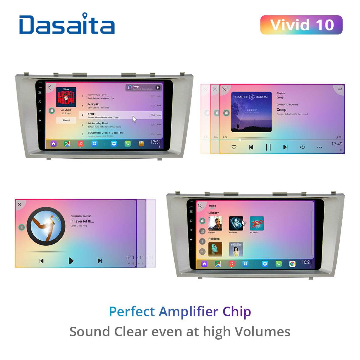 Dasaita Vivid10/Vivid11 Toyota Camry 2007 2008 2009 2010 2011 Car Stereo 9 Inch Carplay Android Auto PX6 4G+64G Android10/Android11 1280*720 DSP AHD Radio