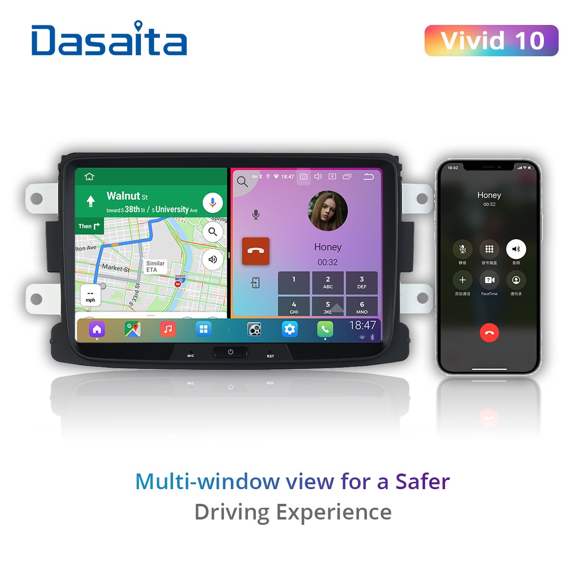Dasaita Vivid For Xray Renault Universal Dacia Sandero Duster Captur Lada Xray2 2012-2019 radio 1 din android 10 4G RAM 64G ROM