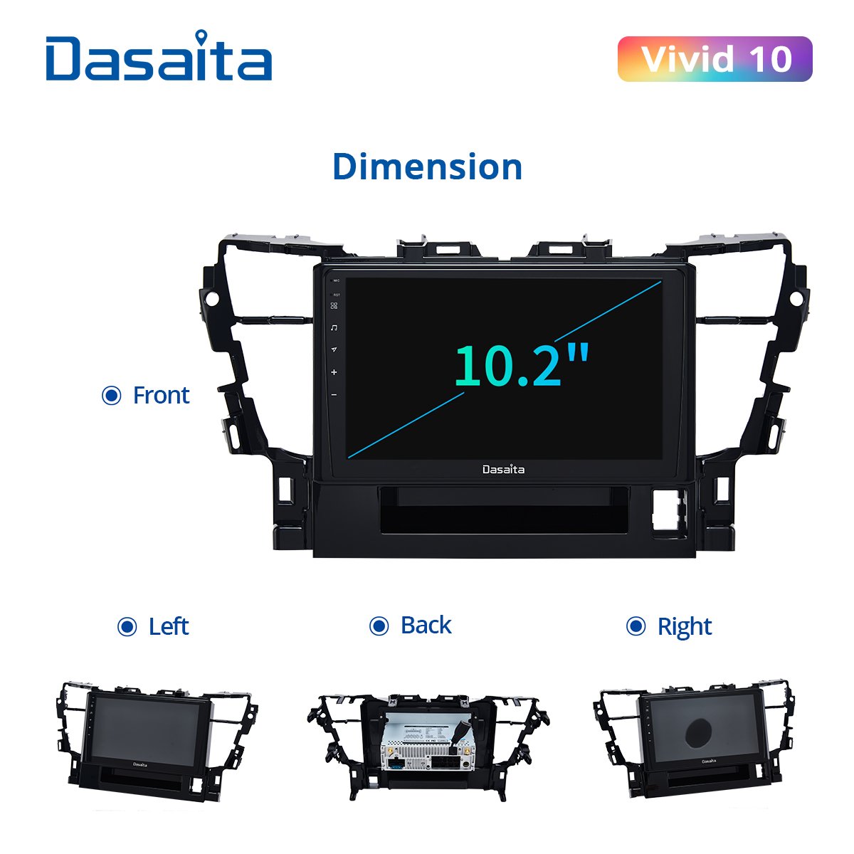 Dasaita 10.2" Android 10 Car Radio Multimedia Video player for Toyota Alphard Radio 2015 2016 2017 2018 2019 2020 stereo DSP GPS