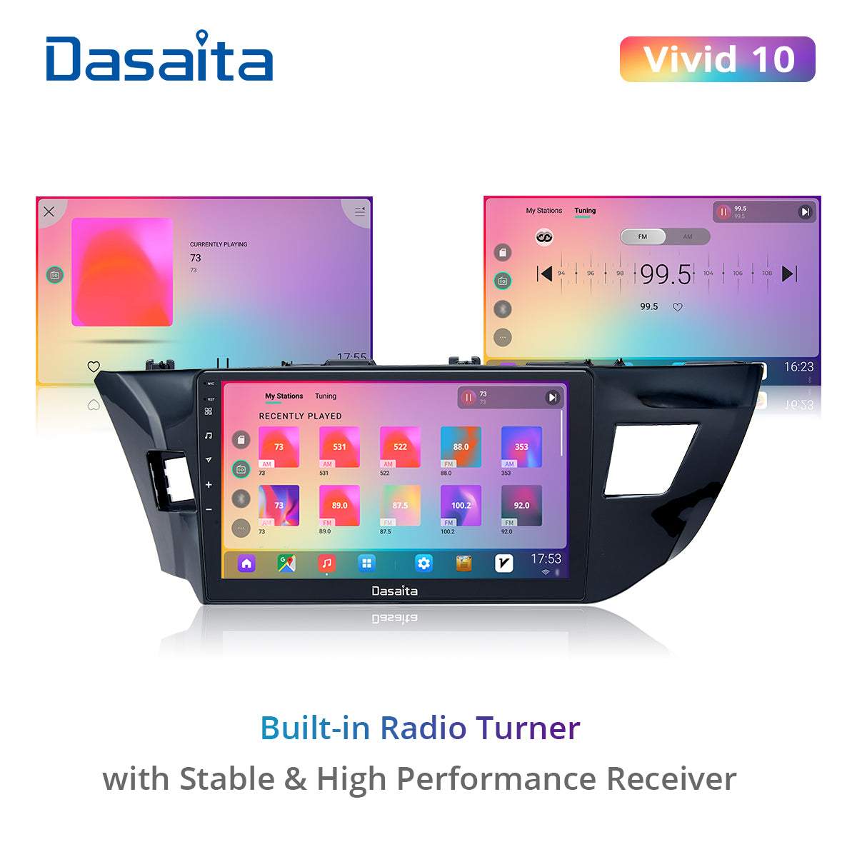 Dasaita Vivid11 Toyota Corolla 2014 2015 2016 Car Stereo 10.2Inch Carplay Android Auto PX6 4G+64G Android11 1280*720 DSP AHD Radio