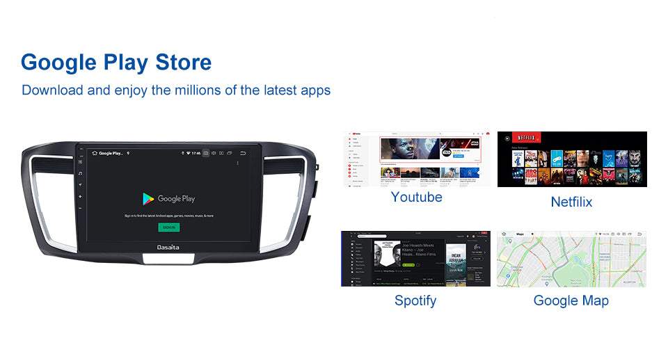 Dasaita MAX11 Honda Accord 2013 2014 2015 2016 2017 Car Stereo 10.2 Inch Carplay Android Auto PX6 4G+64G Android11 1280*720 DSP AHD Radio