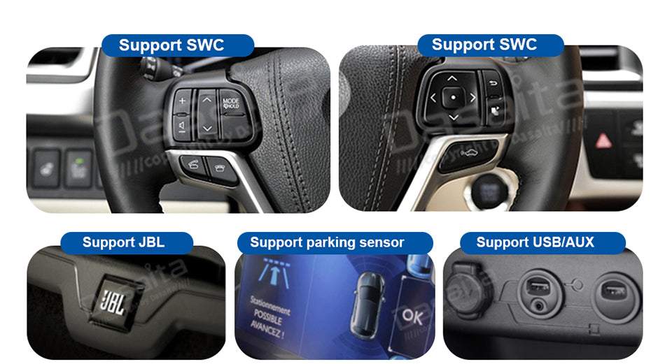 Dasaita MAX10 Toyota Highlander 2015 2016 2017 2018 Car Stereo 10.2 Inch Carplay Android Auto PX6 4G+64G Android10 1280*720 DSP AHD Radio
