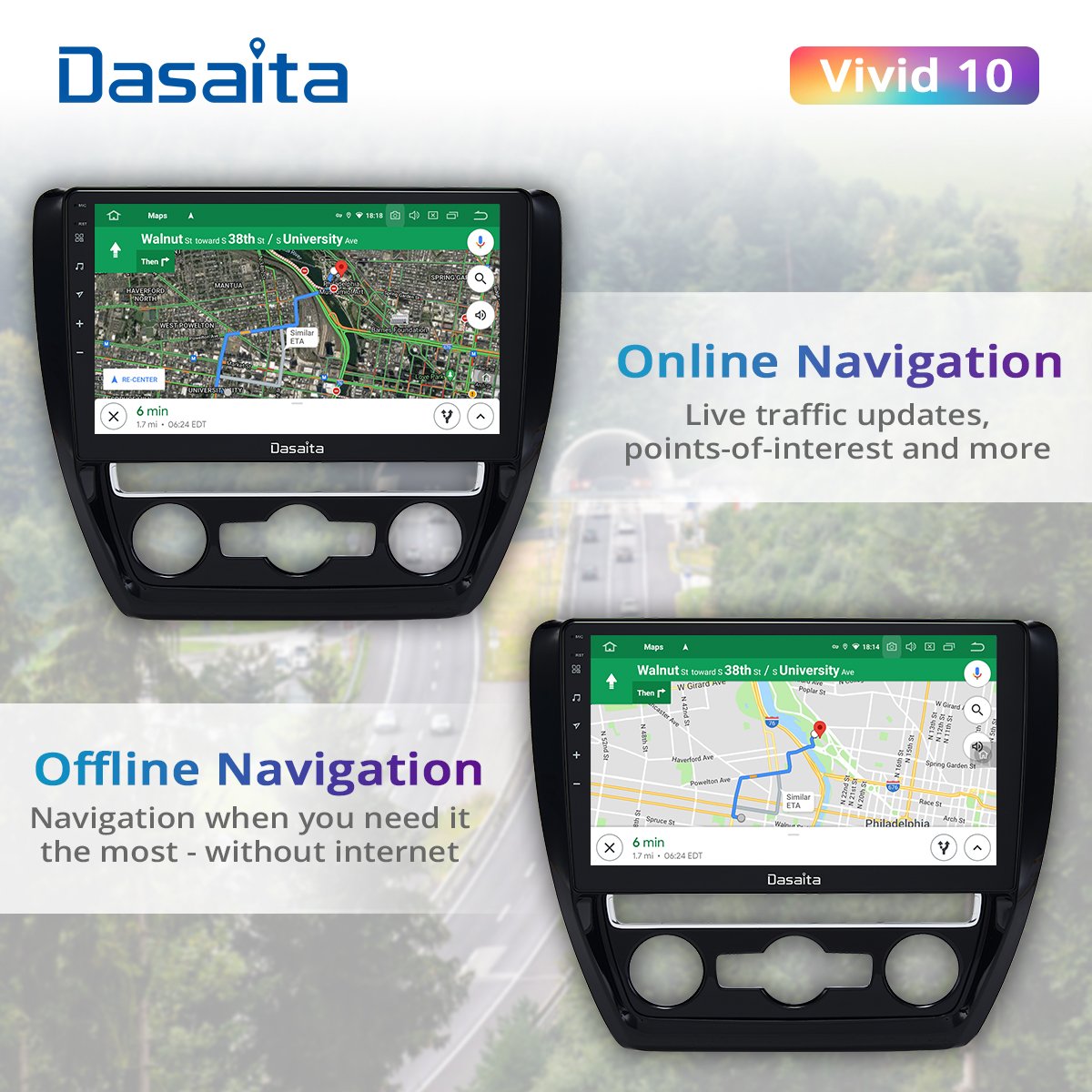 Dasaita For VW Jetta 2011 2012 2013 2014 2015 Apple Carplay Android Auto car intelligent system radio Navigation GPS DSP 4G 64G