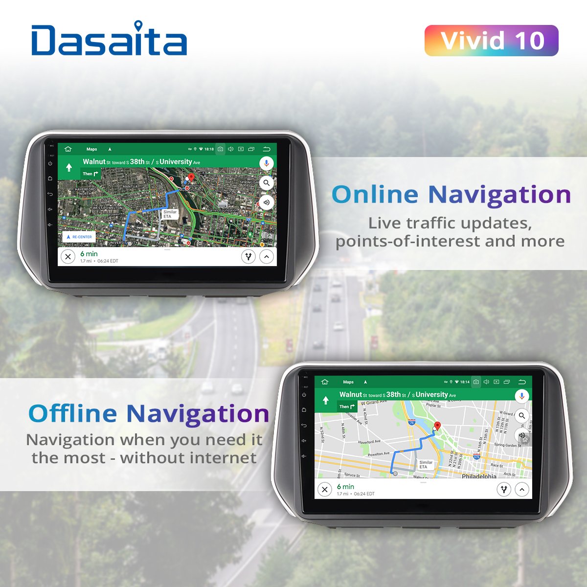 Dasaita Vivid For Hyundai Santa Fe IX45 2018 2019 2020 Car stereo 1 din android Multimedia 9" IPS Touch Screen Navigation GPS