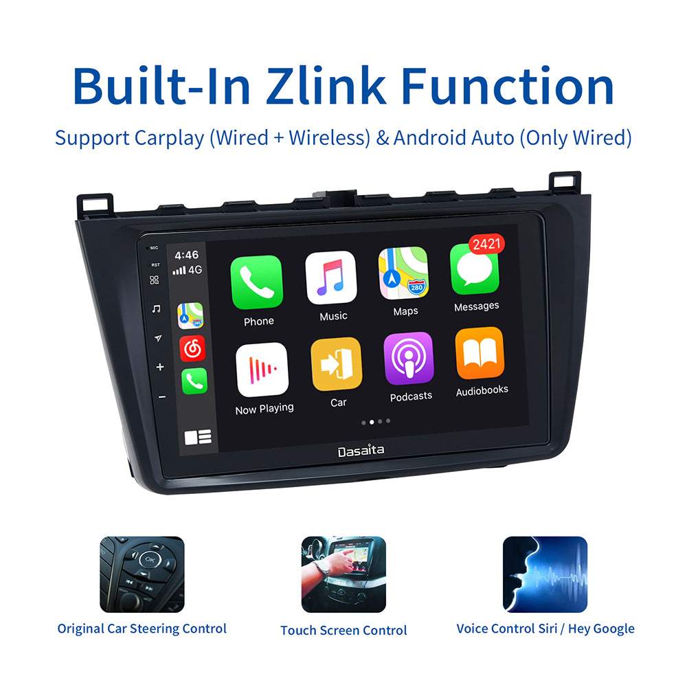 Dasaita MAX10 For Mazda 6 2009 2010 2011 2012 Car Stereo IPS 2.5D Screen Touch GPS Navigation Android 10.0 Carplay Radio