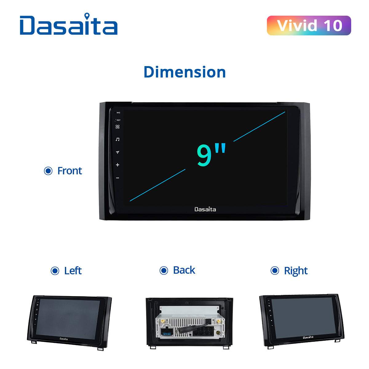Dasaita Vivid11 Toyota Tundra 2014 2015 2016 2017 2018 Car Stereo 9 Inch Carplay Android Auto PX6 4G+64G Android11 1280*720 DSP AHD Radio