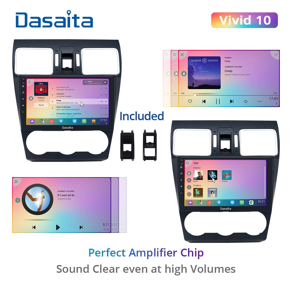 Dasaita Vivid11 Subaru Forester 4 WRX 2016 2017 2018 Car Stereo 9Inch Carplay Android Auto PX6 4G+64G Android11 1280*720 DSP AHD Radio
