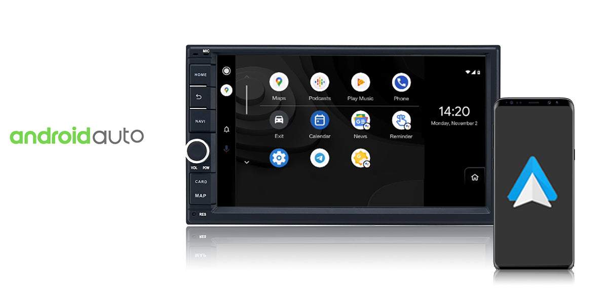 Dasaita Vivid11 Universal Double Din Car Stereo 7 Inch Carplay Android Auto PX6 4G+64G Android11 1024*600 DSP AHD Radio