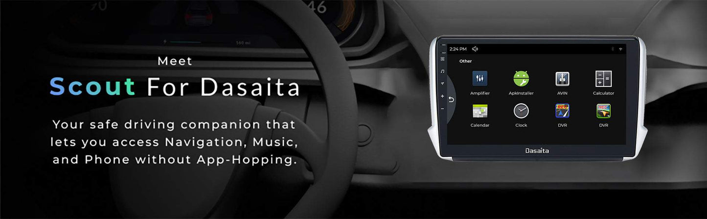 Dasaita Scout10 Peugeot 208 2008 2012 2013 2014 2015 2016 Car Stereo 10.2Inch Carplay Android Auto PX6 4G+64G Android10 1280*720 DSP AHD Radio