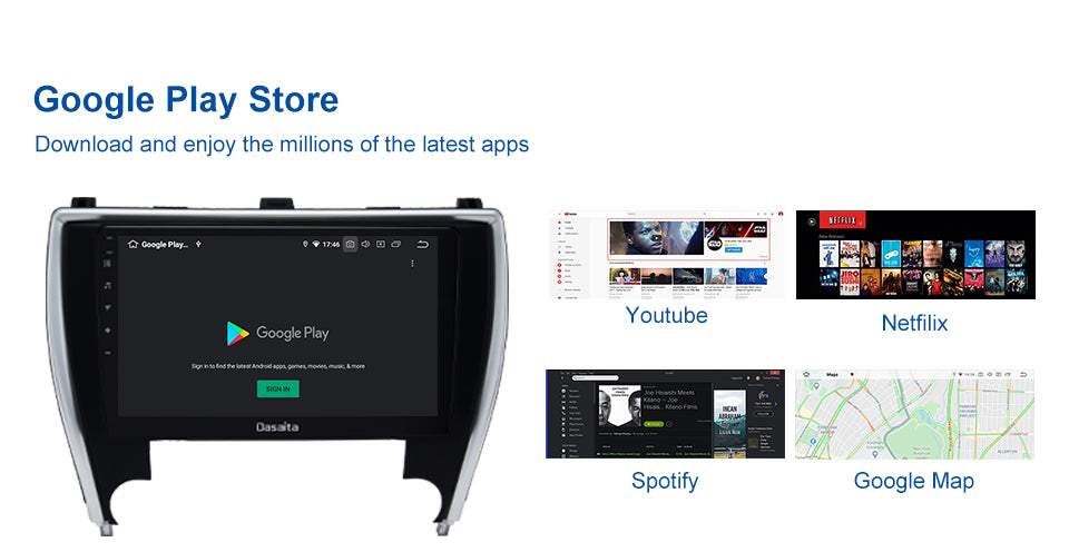 Dasaita MAX11 Toyota Camry 2015 2016 2017 Car Stereo 10.2 Inch Carplay Android Auto PX6 4G+64G Android11 1280*720 DSP AHD Radio