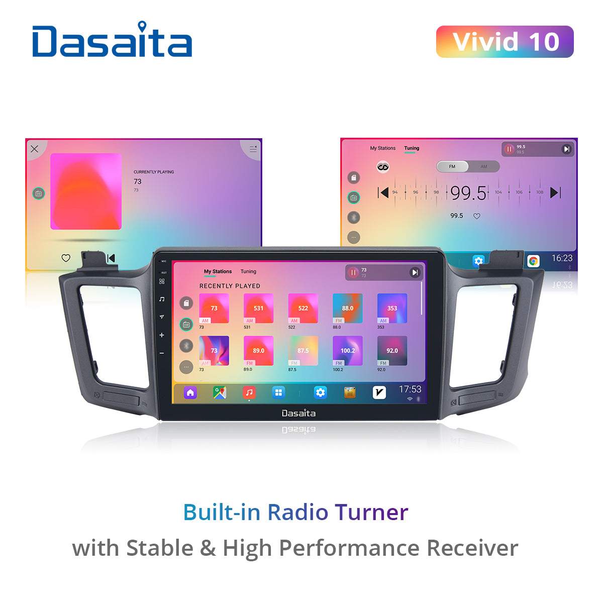 Dasaita Vivid10 Toyota RAV4 2012 2013 2014 2015 2016 2017 Car Stereo 10.2 Inch Carplay Android Auto PX6 4G+64G Android10 1280*720 DSP AHD Radio