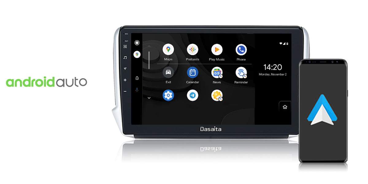 Dasaita Vivid11 Peugeot 208 2008 2012 2013 2014 2015 2016 Car Stereo 10.2 Inch Carplay Android Auto PX6 4G+64G Android11 1280*720 DSP AHD Radio