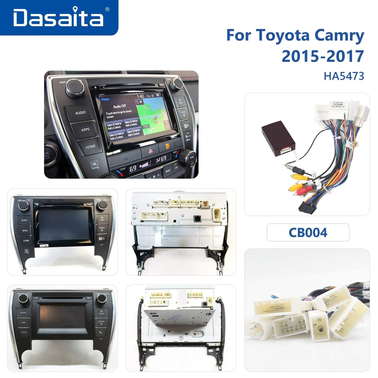 Dasaita Vivid11 Toyota Camry 2015 2016 2017 Car Stereo 10.2 Inch Carplay Android Auto PX6 4G+64G Android11 1280*720 DSP AHD Radio