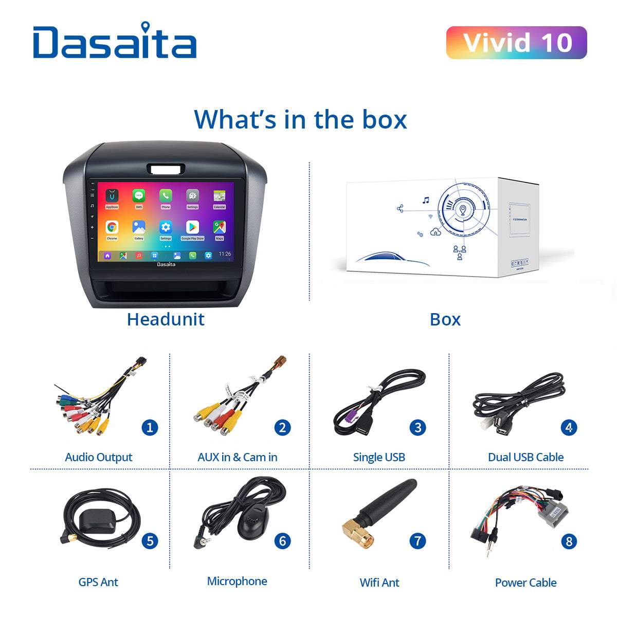 Dasaita Vivid11 Honda Freed 2017 2018 2019 Car Stereo 9 Inch Carplay Android Auto PX6 4G+64G Android11 1280*720 DSP AHD Radio