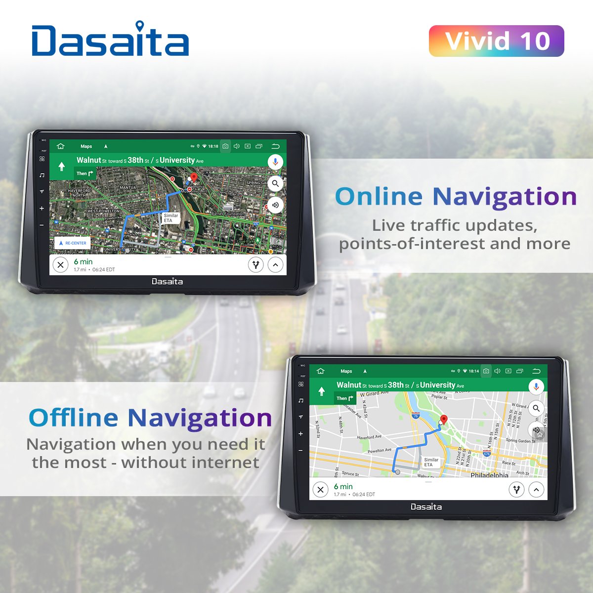 Dasaita Vivid For Toyota Corolla 2019 2020 Car stereo android Apple Carplay Android Auto Navigation IPS GPS DPS 1280*720 stereo