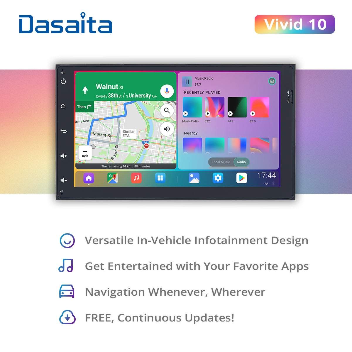 Dasaita Vivid10/Vivid11 Toyota Universal 2014-2022 Car Stereo 9 Inch Carplay Android Auto PX6 4G+64G Android10/Android11 1280*720 DSP AHD Radio