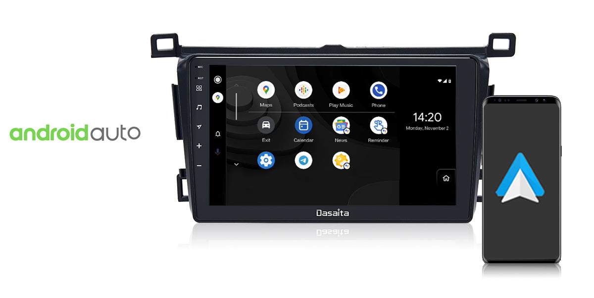 Dasaita Vivid11 Toyota RAV4 2012 2013 2014 2015 2016 2017 Car Stereo 9 Inch Carplay Android Auto PX6 4G+64G Android11 1280*720 DSP AHD Radio