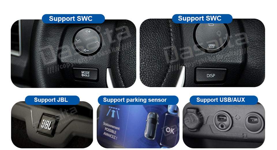 Dasaita MAX10/MAX11 Toyota Universal 2014-2022 Sienna 2015-2017 Car Stereo 9 Inch Carplay Android Auto PX6 4G+64G Android10/Android11 1280*720 DSP AHD Radio