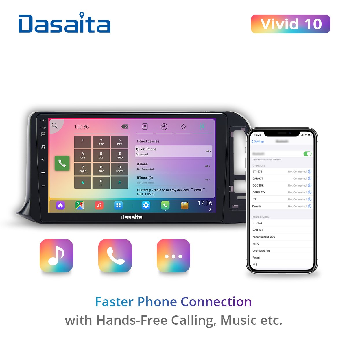 Dasaita Vivid for Toyota CHR 13CM 2016 2017 2018 Car Radio android Apple Carplay Android Auto Navigator GPS DPS 1280*720 4G 64G