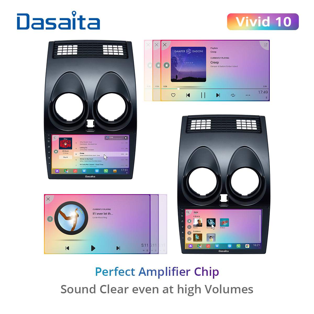 Dasaita Vivid11 Nissan Qashqai 2008 2009 2010 2011 2012 2013 2014 Car Stereo 9 Inch Carplay Android Auto PX6 4G+64G Android11 1280*720 DSP AHD Radio