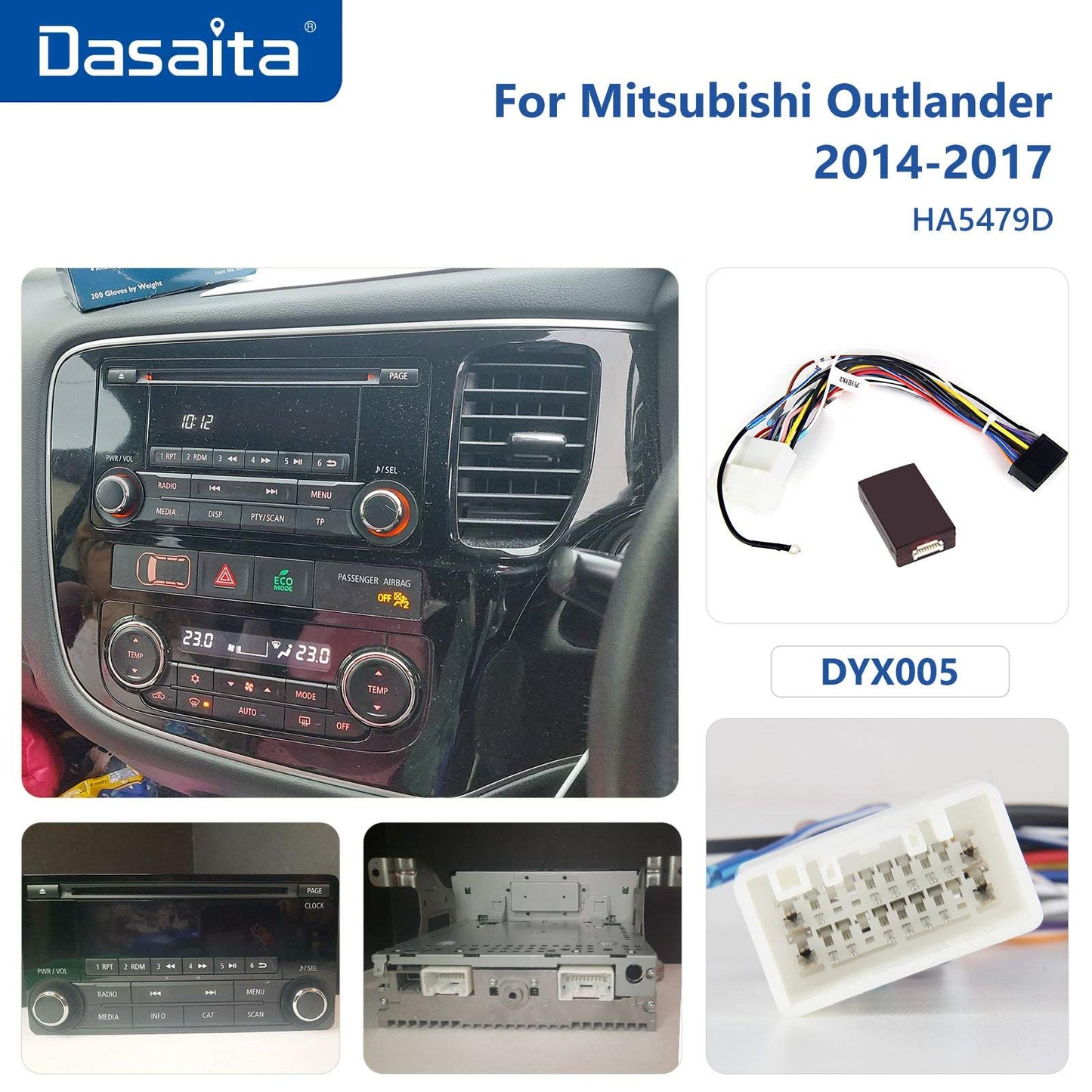 Dasaita MAX10 Mitsubishi Outlander 2014 2015 2016 2017 Car Stereo 9 Inch Carplay Android Auto PX6 4G+64G Android10 1280*720 DSP AHD Radio