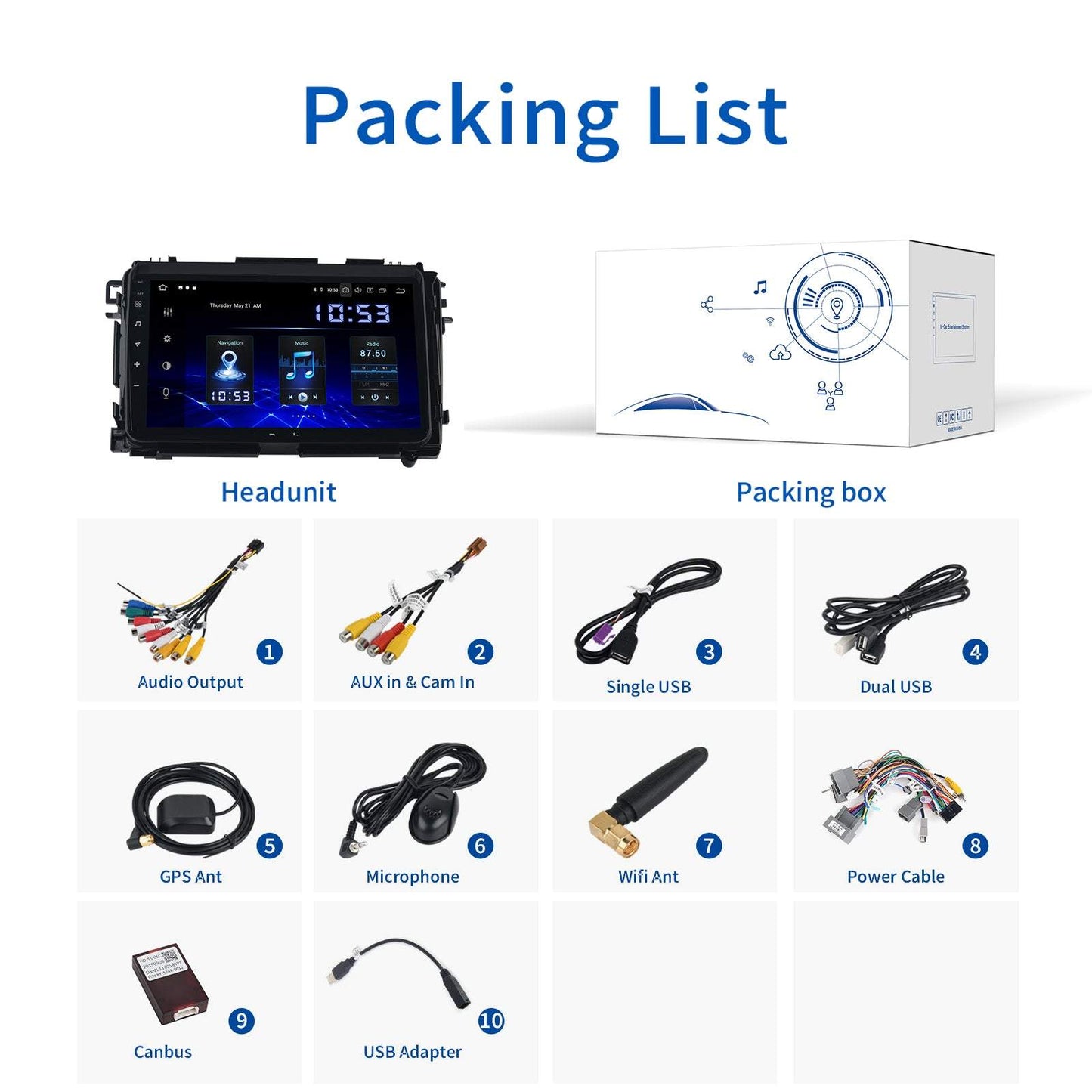Dasaita MAX11 Honda Vezel HRV 2013 2014 2015 2016 2017 2018 2019 Car Stereo 9 Inch Carplay Android Auto PX6 4G+64G Android11 1280*720 DSP Radio