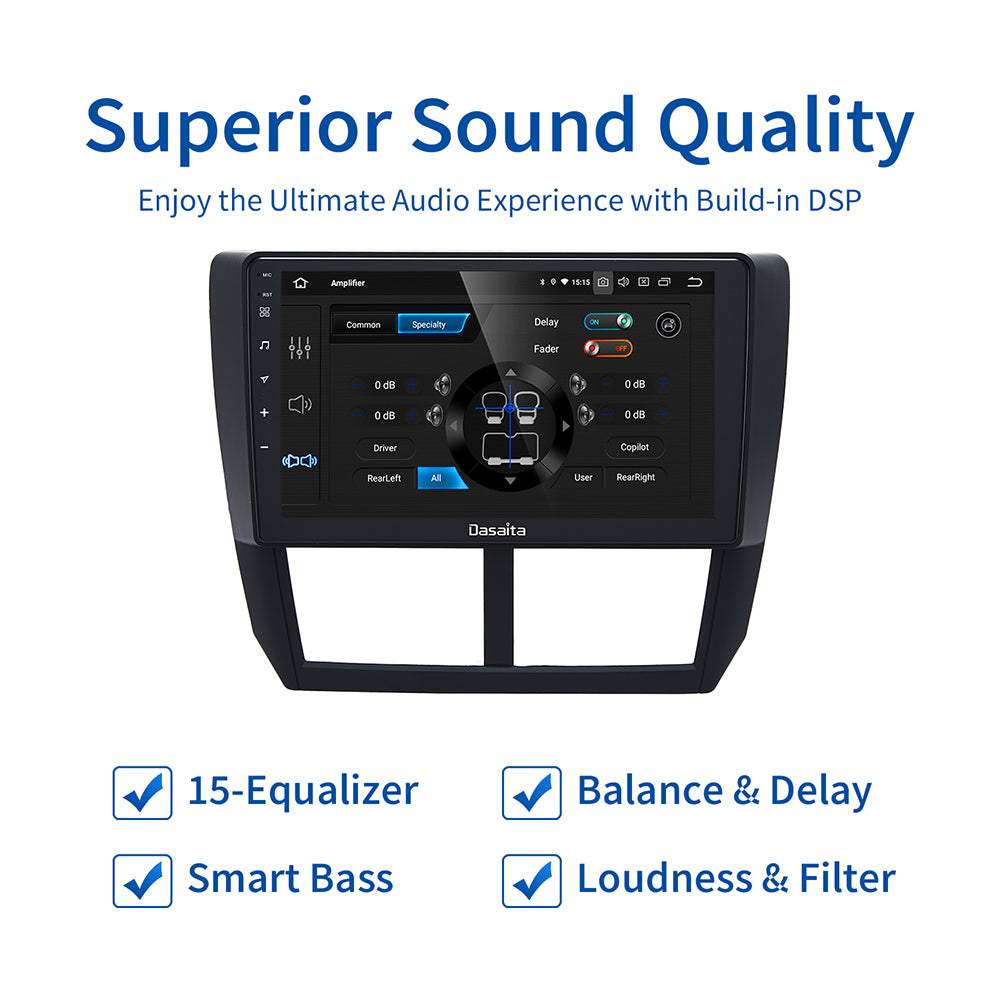 Dasaita MAX10 Subaru Forester 3 Impreza 2007 2008 2009 2010 2011 2012 Car Stereo 9 Inch Carplay Android Auto PX6 4G+64G Android10 1280*720 DSP Radio