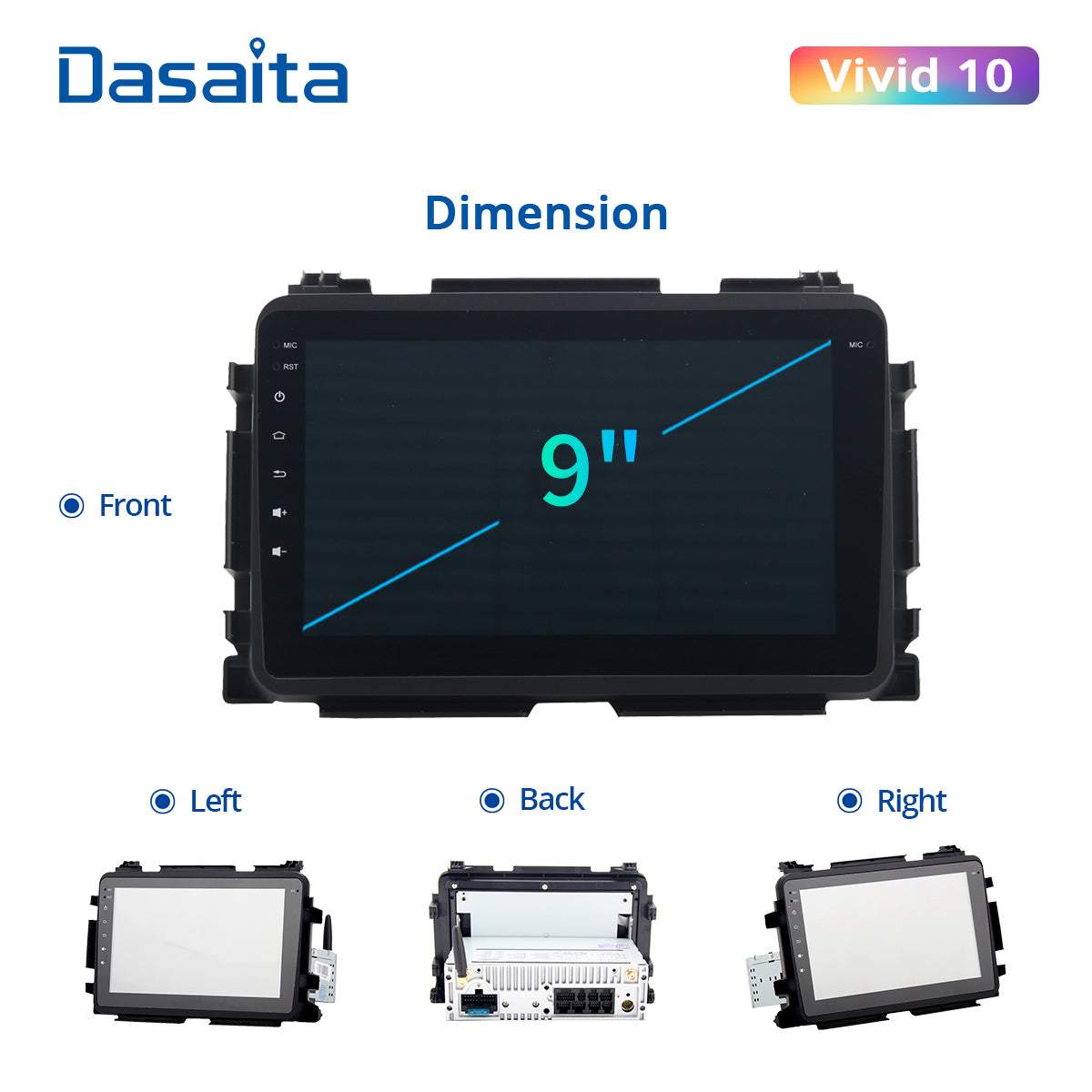 Dasaita Vivid11 Honda Vezel HR-V HRV 2013 2014 2015 2016 2017 2018 2019 Car Stereo 9" Carplay Android Auto PX6 4G+64G Android11 1280*720 DSP Radio