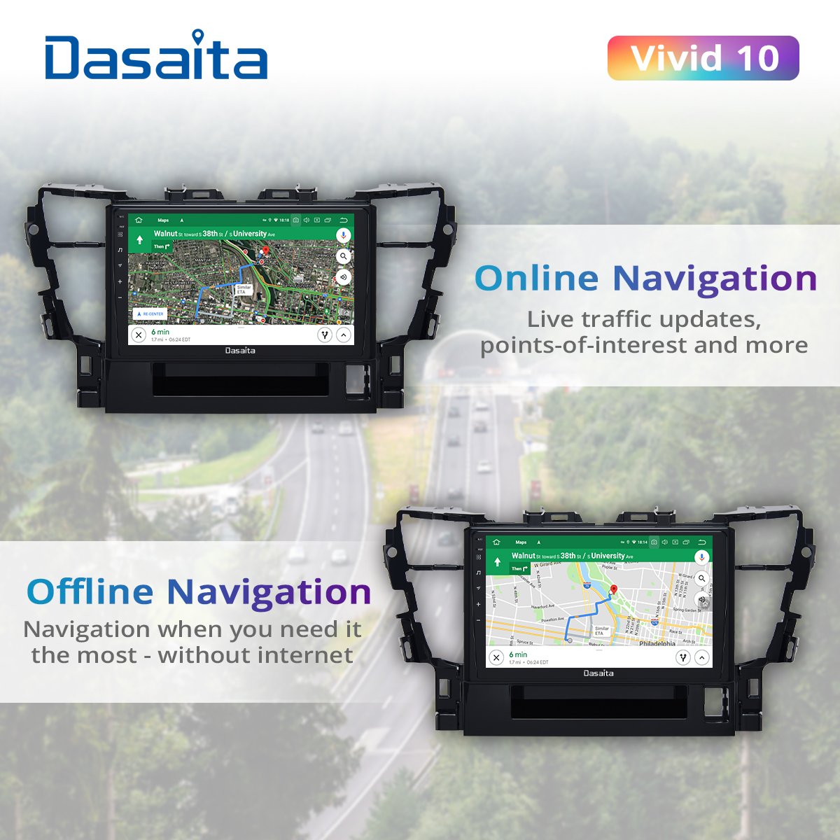 Dasaita 10.2" Android 10 Car Radio Multimedia Video player for Toyota Alphard Radio 2015 2016 2017 2018 2019 2020 stereo DSP GPS