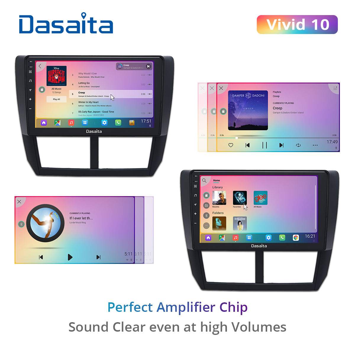 Dasaita Vivid11 Subaru Forester 3 Impreza 2007 2008 2009 2010 2011 2012 Car Stereo 9" Carplay Android Auto PX6 4G+64G Android11 1280*720 DSP Radio