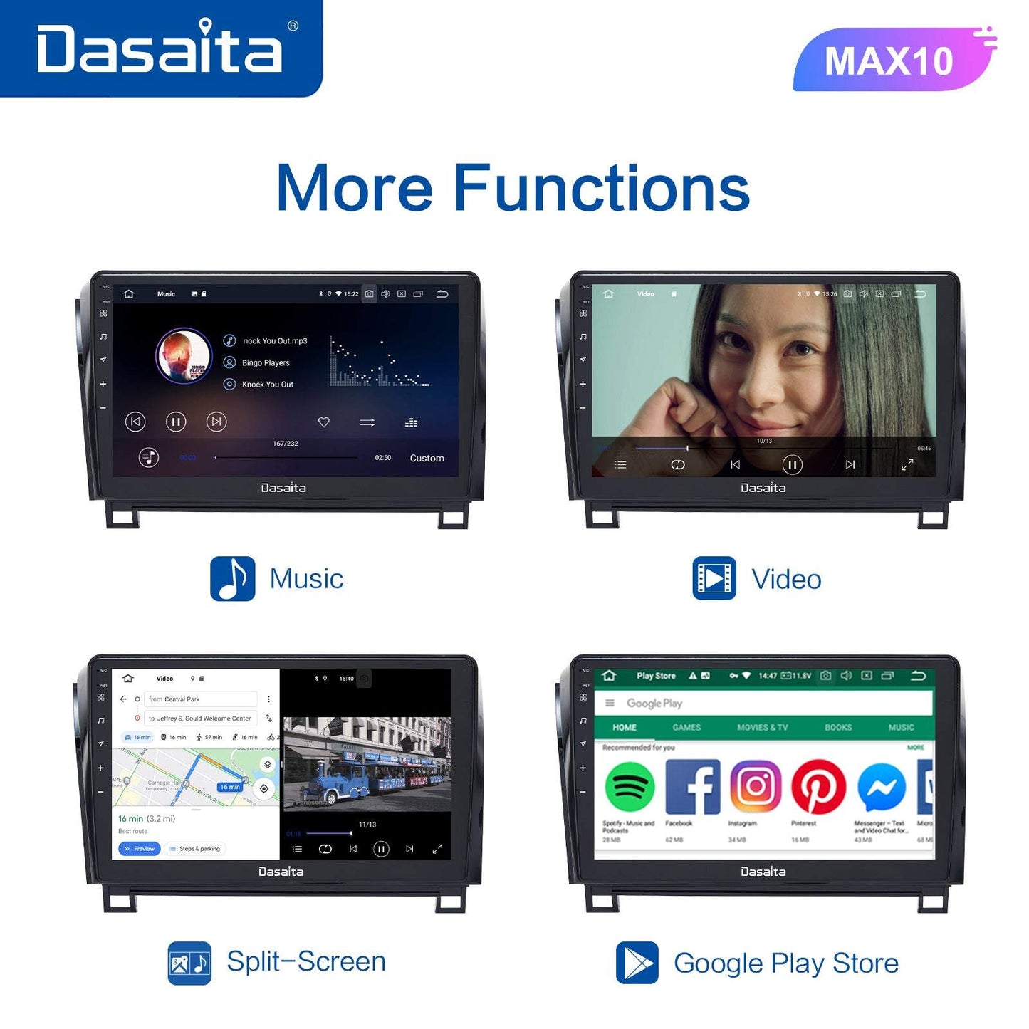 Dasaita MAX11 Toyota Tundra Sequoia Car Stereo 10.2 Inch Carplay Android Auto PX6 4G+64G Android11 1280*720 DSP AHD Radio
