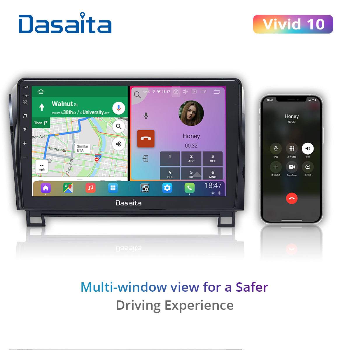 Dasaita Vivid11 Toyota Tundra Sequoia Car Stereo 10.2Inch Carplay Android Auto PX6 4G+64G Android11 1280*720 DSP AHD Radio